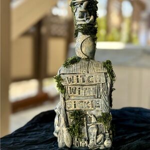 Witch With Sickle Bottle – Gothic Witch Cottage Decor